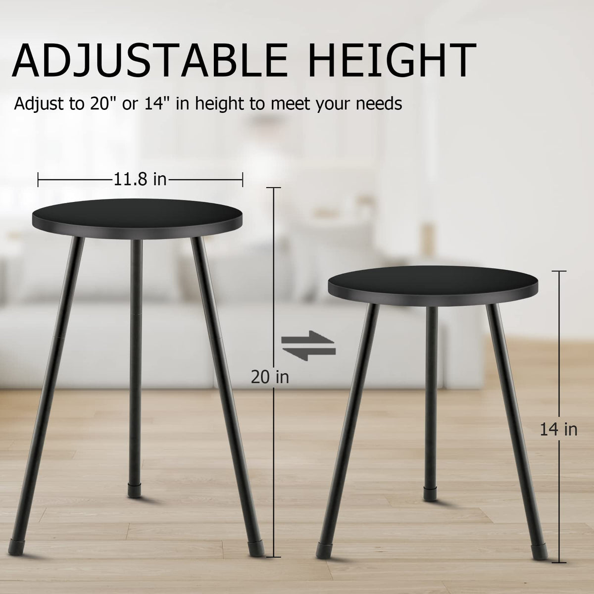 KINNARY sturdy metal legs support up to 150 lbs on wood top