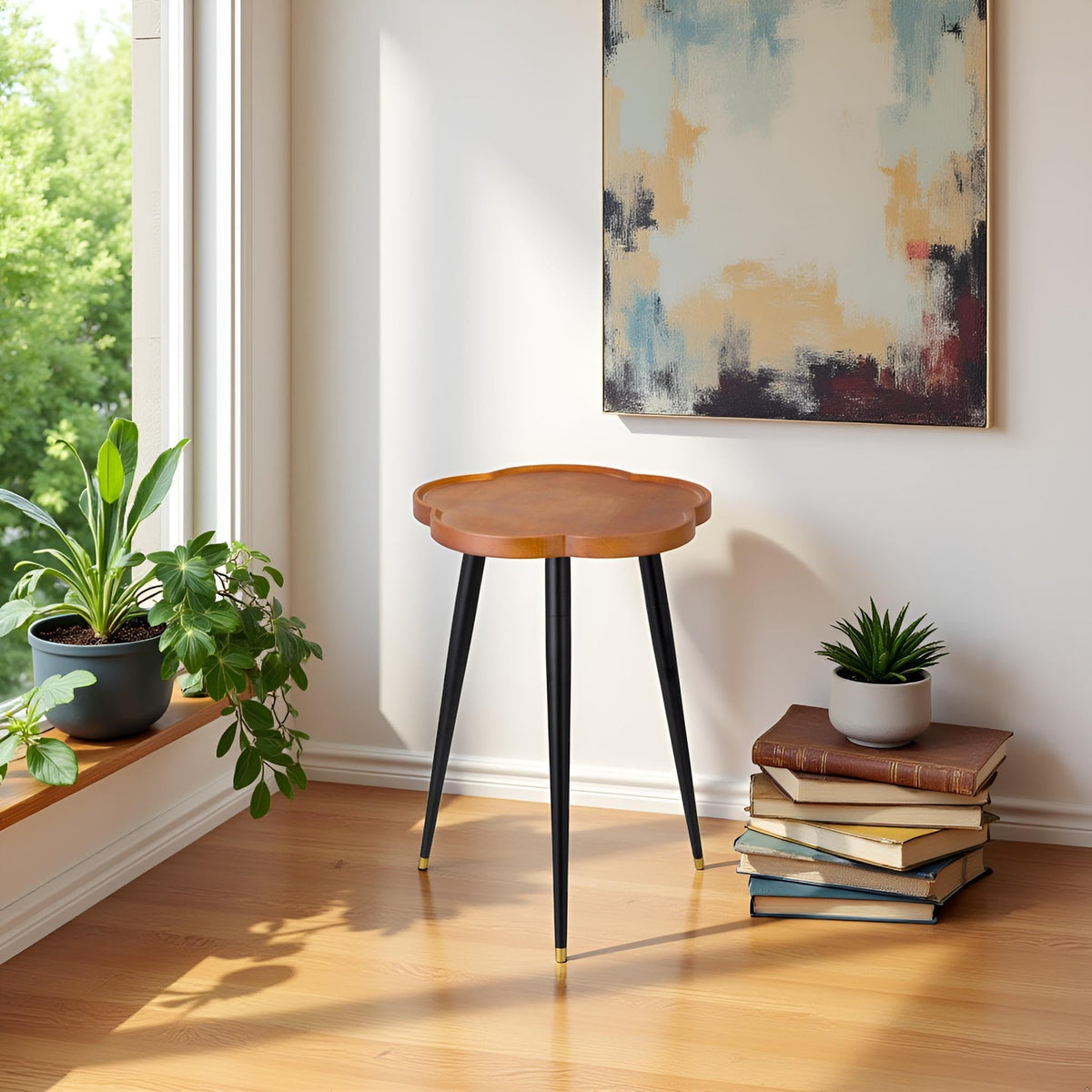 KINNARY walnut finish complements any decor while staying sturdy.