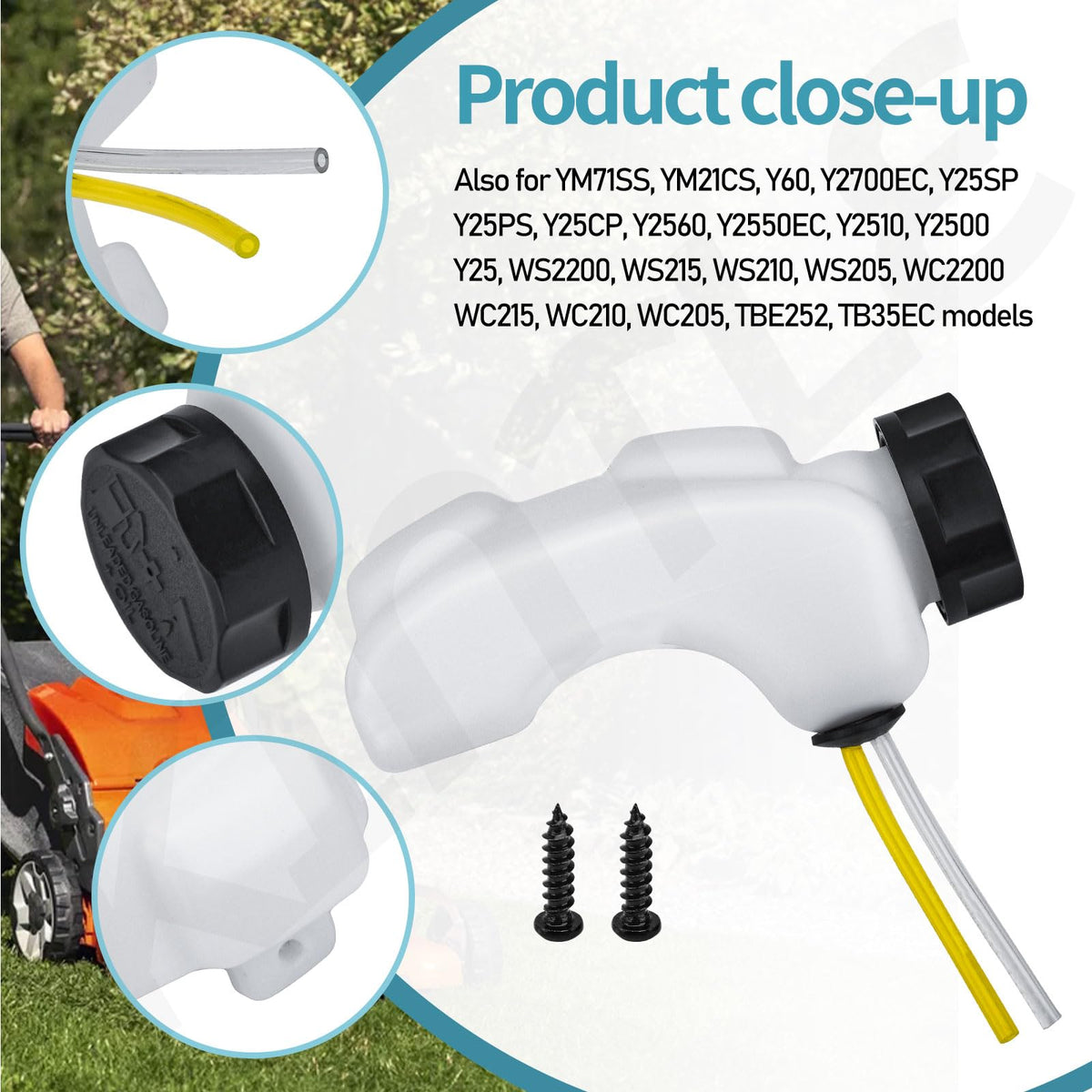 KINTLE fuel tank assembly end-use scenario on a backyard mower
