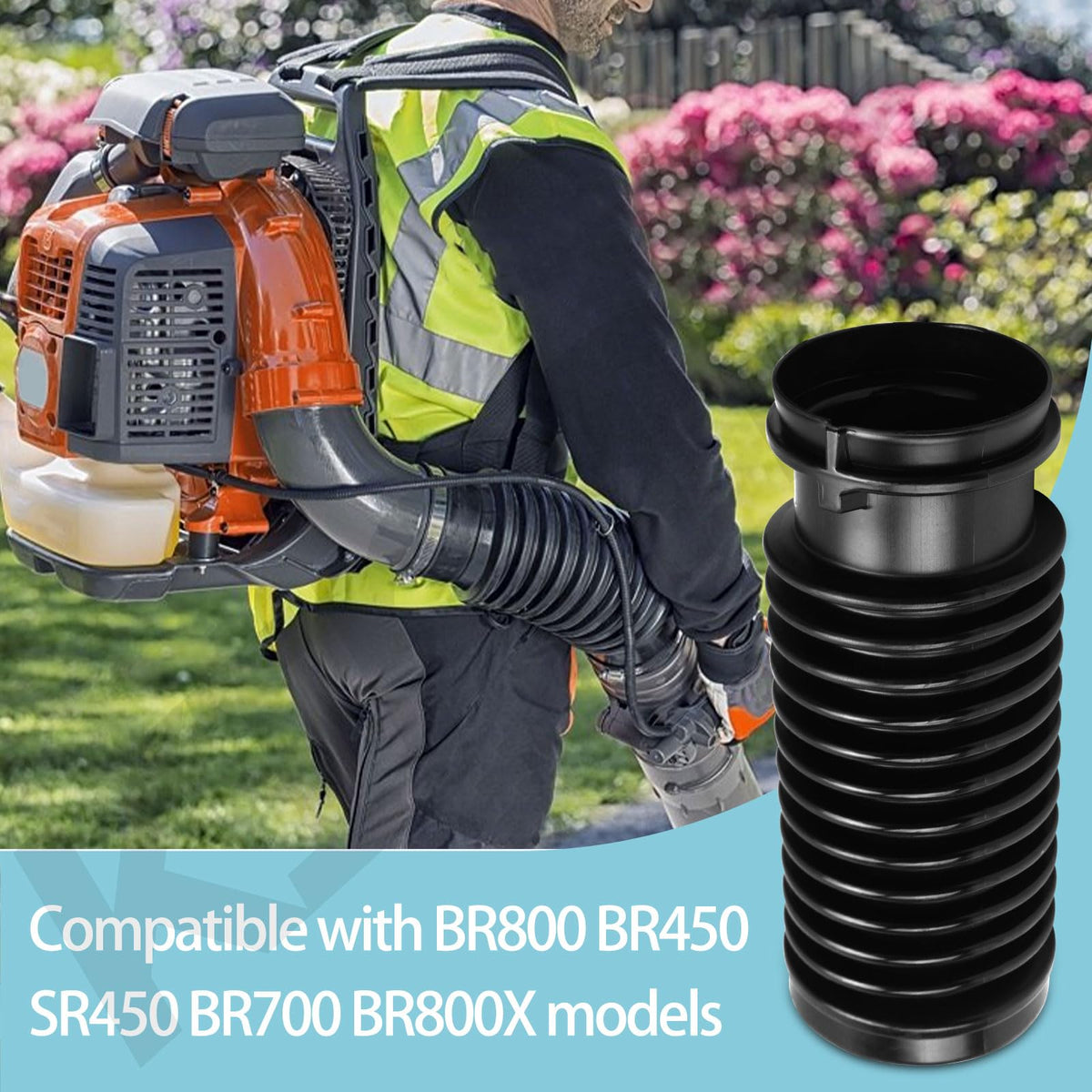 KINTLE pleated hose extended length shows included components.
