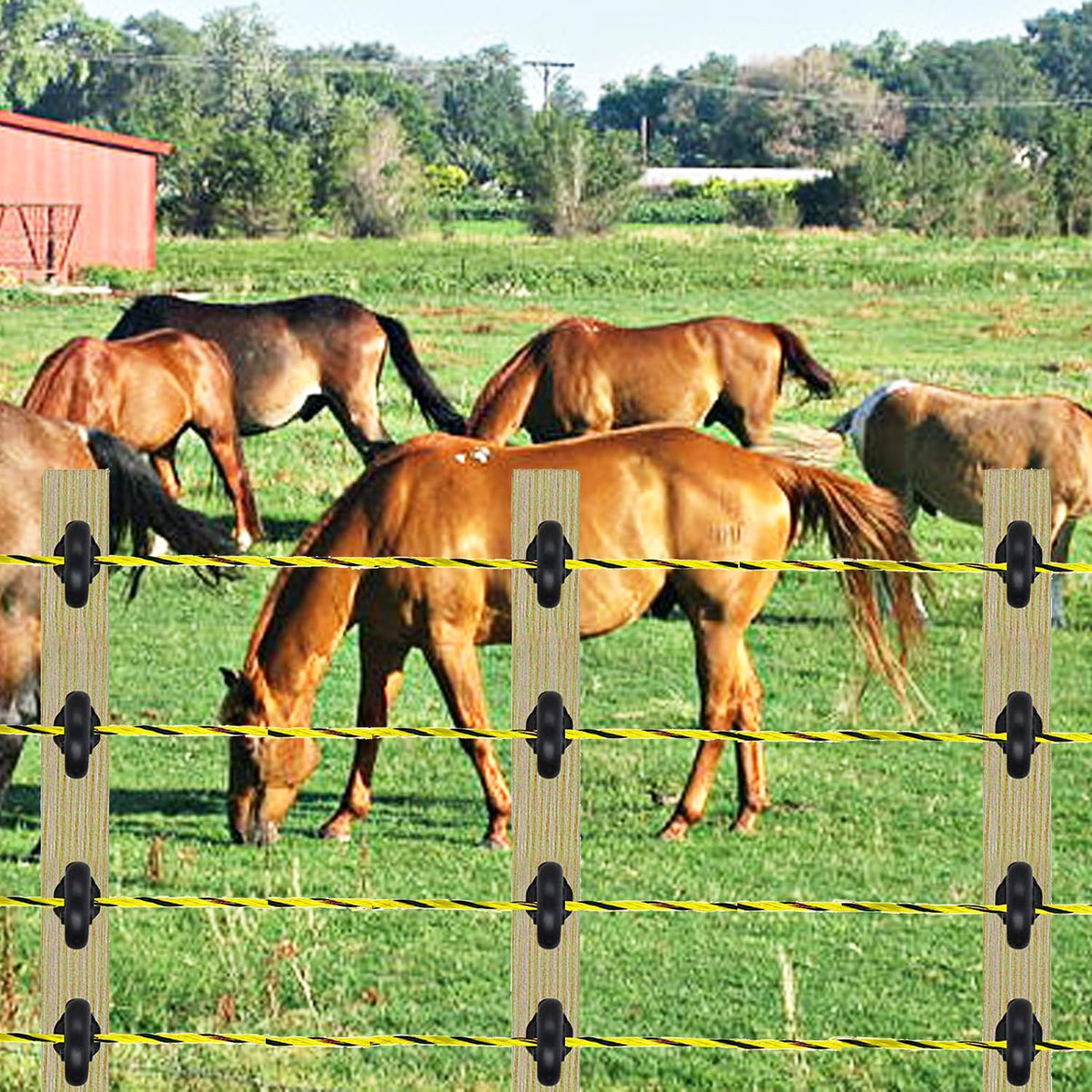 Kiouposy bright-colored polywire enhances visibility for safer, quicker installation