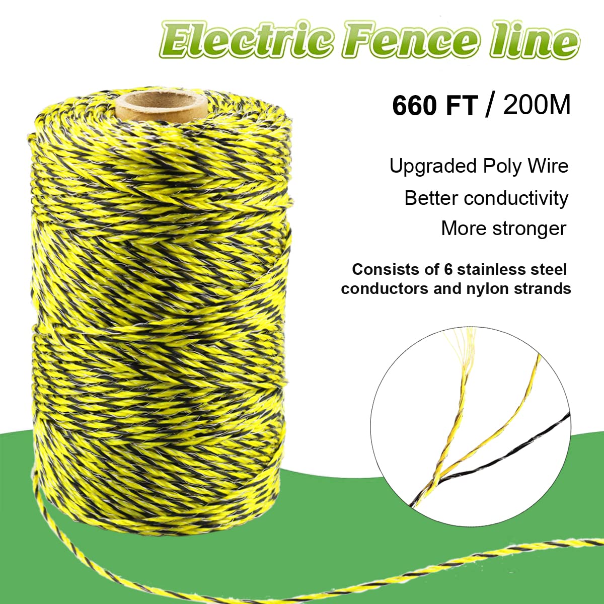 Kiouposy six-strand stainless conductors provide reliable conductivity and rust resistance
