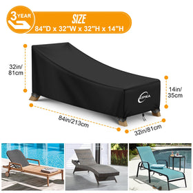 Kipiea chaise lounge cover with windproof buckles for secure fit.
