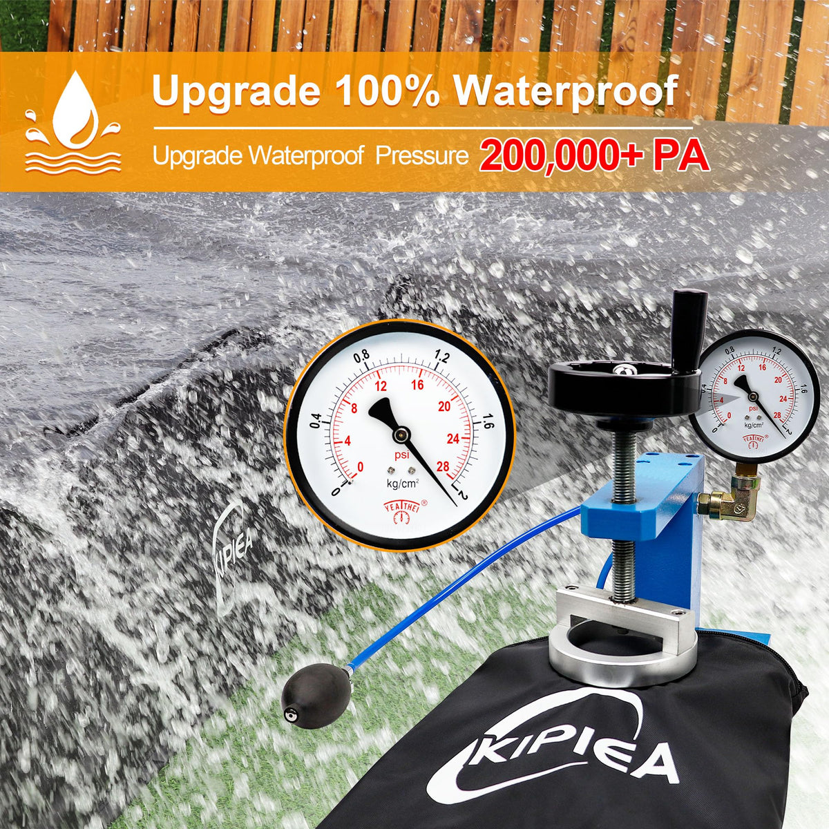 Kipiea cover with included storage bag for easy, tidy storage when not in use