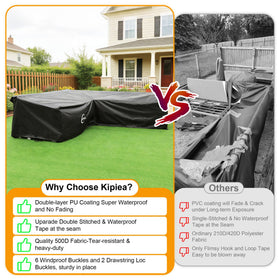 Kipiea fits 120 inch L shaped sectional on a sunny deck