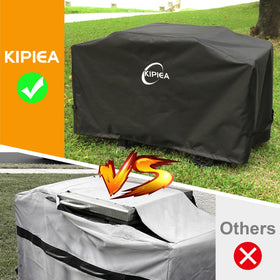 Kipiea griddle cover with buckles and drawstrings secures against wind.