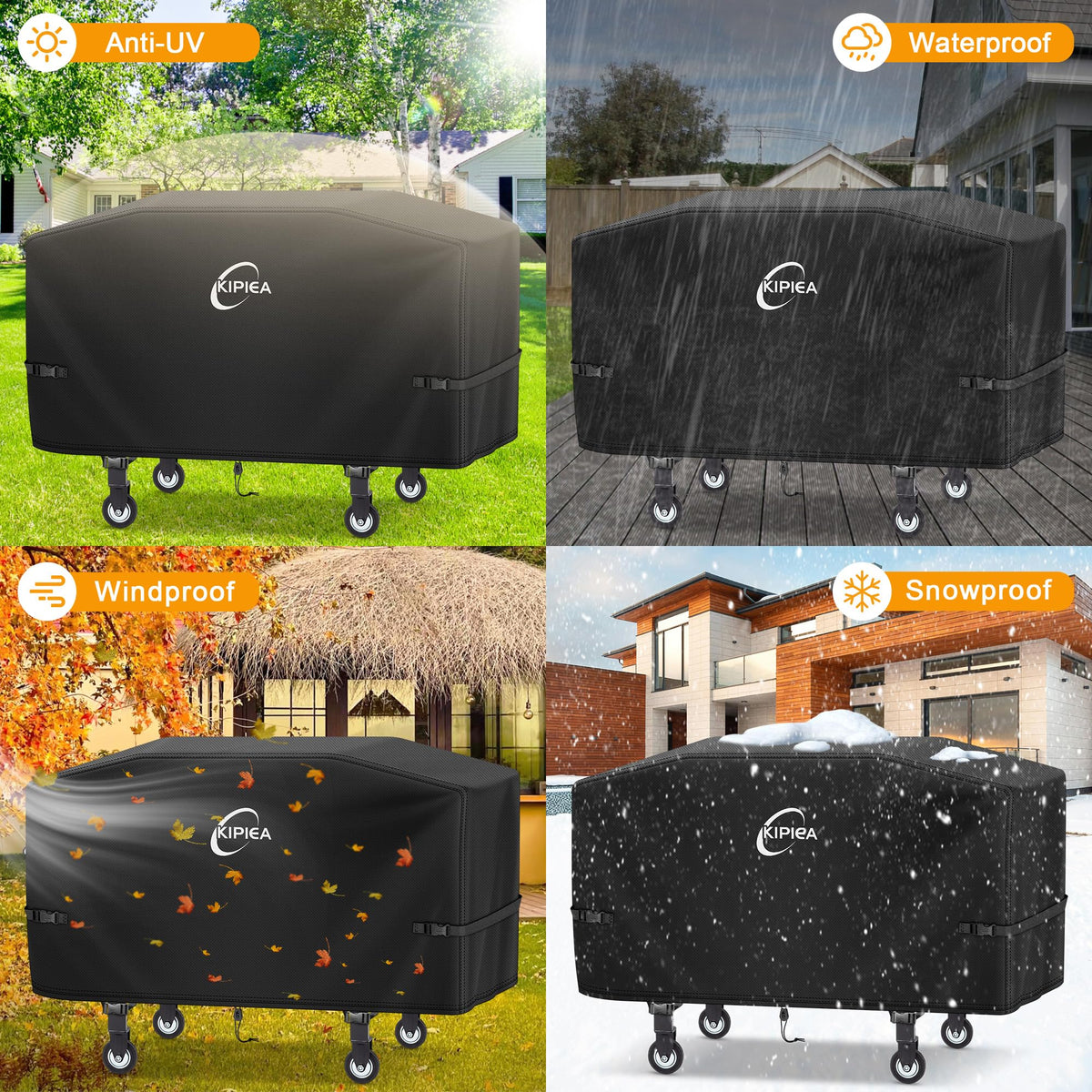 Kipiea griddle cover fits 36-inch griddles without hood for reliable use.