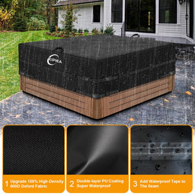 Kipiea hot tub cover windproof straps help withstand strong gusts.
