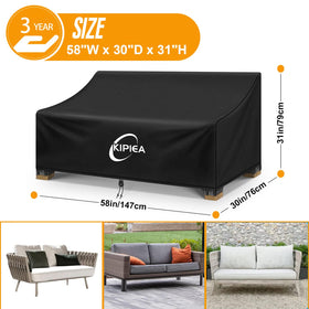 Kipiea outdoor couch cover with windproof buckles securing furniture against gusts.