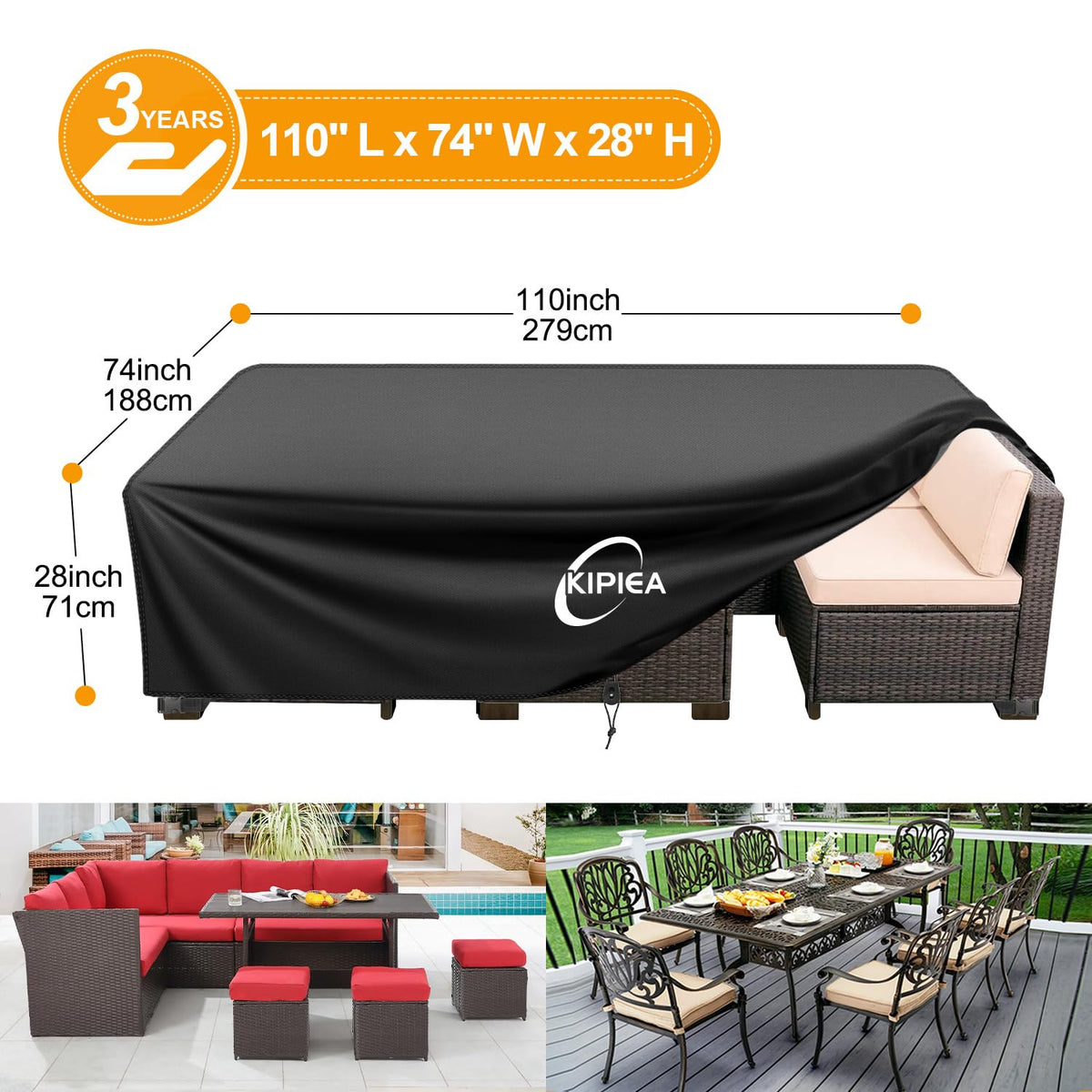 Kipiea outdoor cover windproof buckles keep pieces secure in gusty winds.
