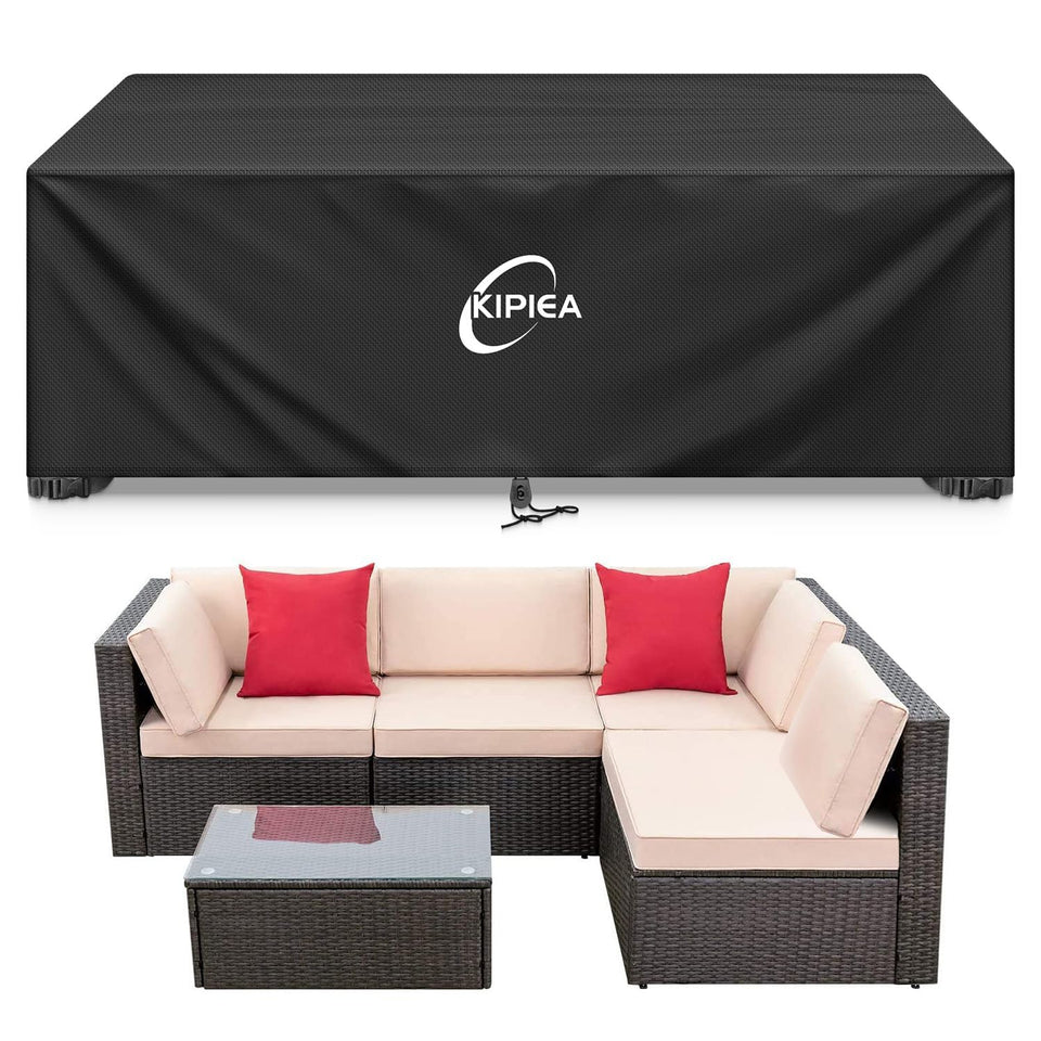 Kipiea patio cover with waterproof coating shields furniture outdoors