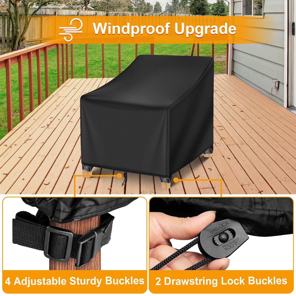 Kipiea adjustable drawstrings fit various chair sizes securely