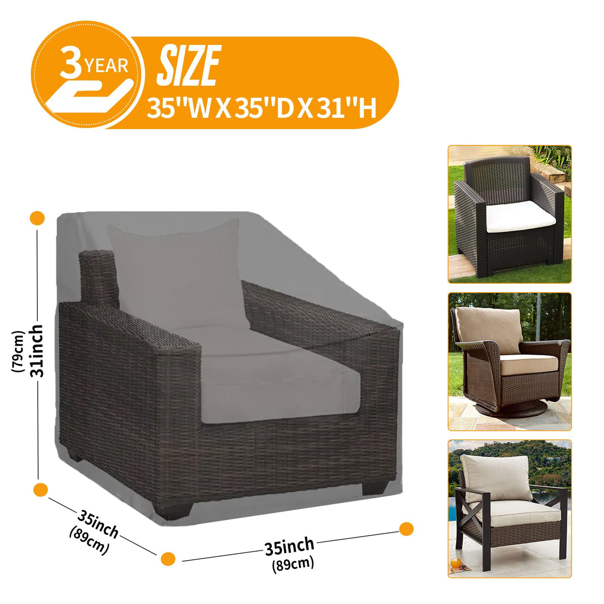 Kipiea chair cover seam tape prevents leaks during heavy weather
