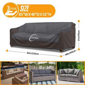 Kipiea outdoor cover with windproof buckles keeps sofa secure in strong winds.