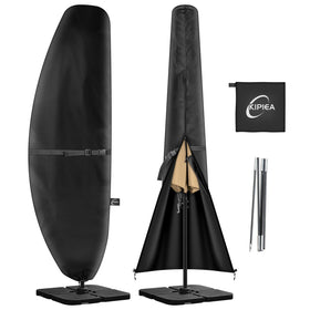 Kipiea patio umbrella cover on offset umbrella top view protects from sun and rain