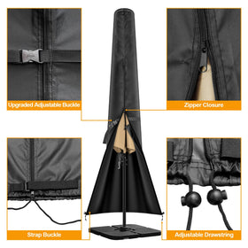 Kipiea zipper and buckle secure closure on durable umbrella cover