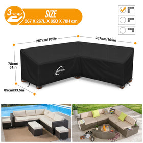 Kipiea cover side view with windproof buckles keeps furniture steady
