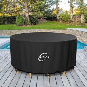 Kipiea round patio table cover 3-year replacement promise for durability