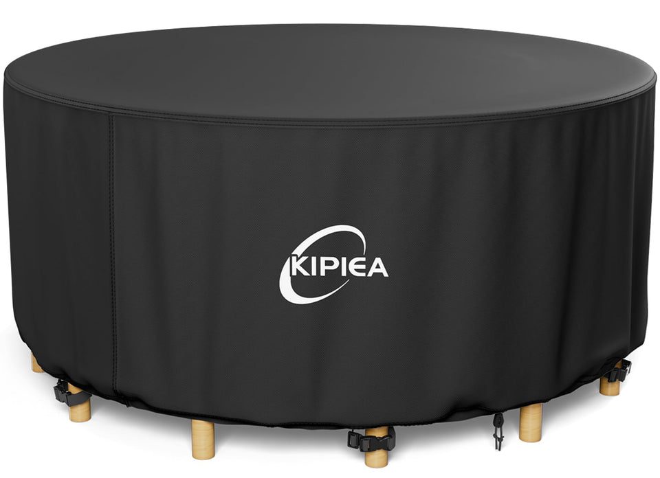Kipiea round patio table cover waterproof protects furniture from rain