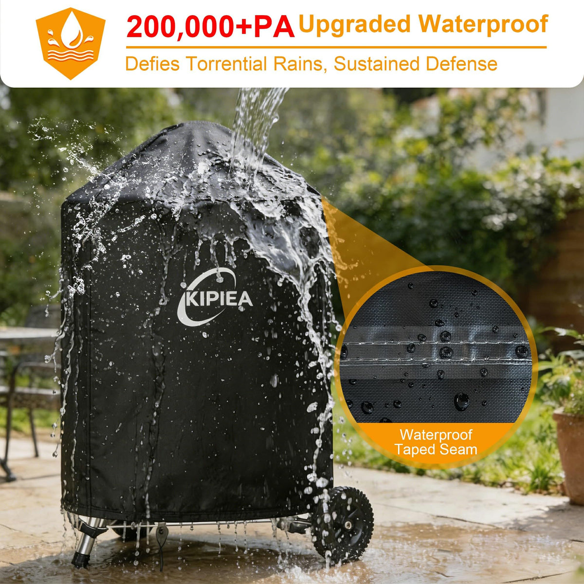 Kipiea windproof buckles securing the grill cover in wind