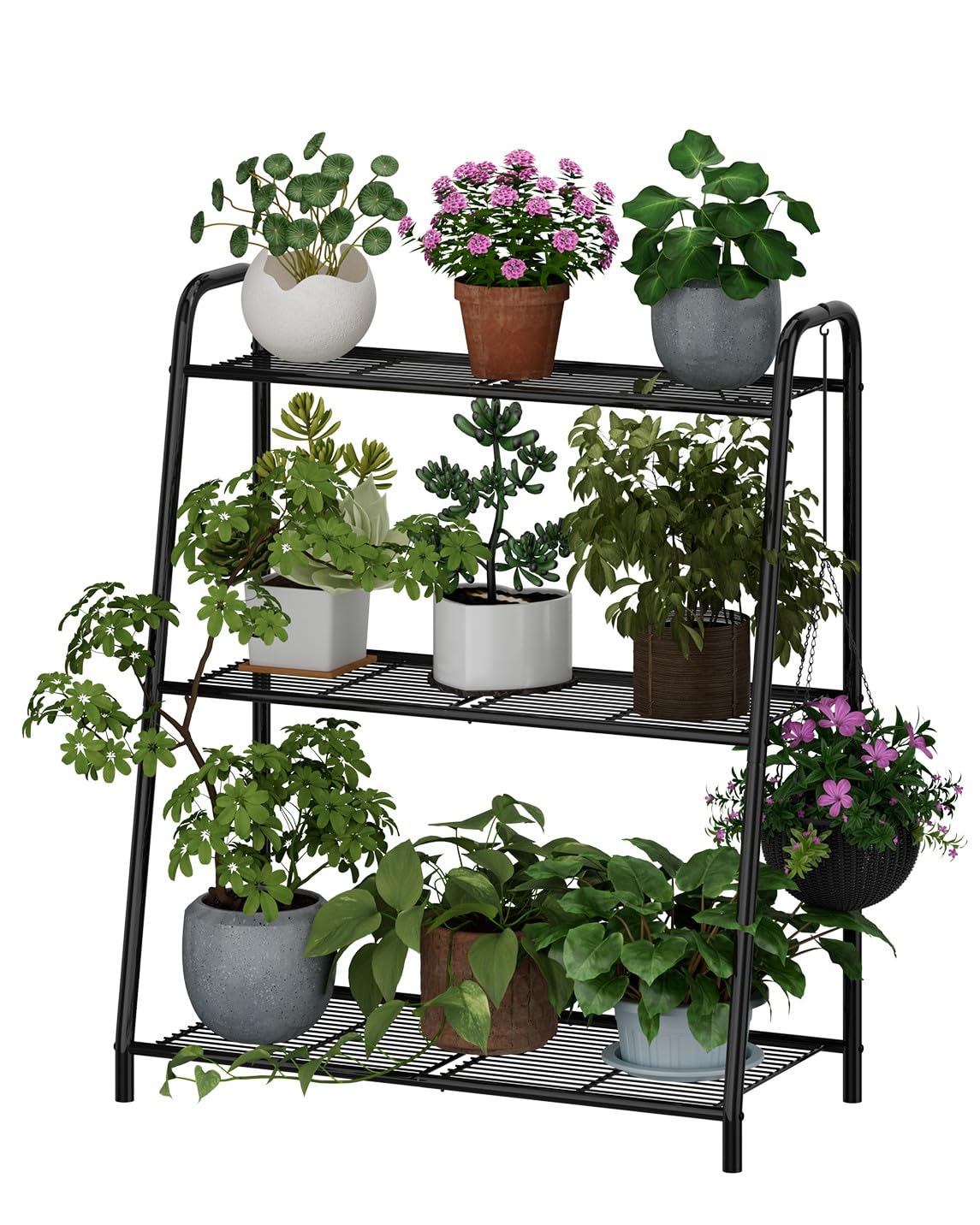 Kiplant Plant Stand front view showing sturdy metal frame for versatile displays