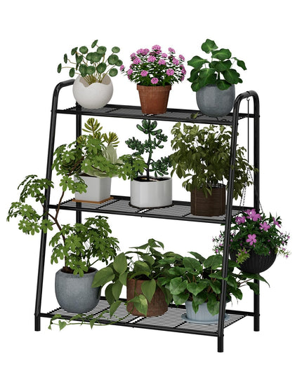 Kiplant Plant Stand front view showing sturdy metal frame for versatile displays