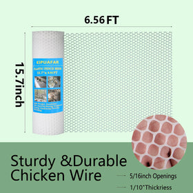 Kipuafar hexagonal netting close-up reveals tough, rust-resistant plastic mesh ideal for long-lasting farm enclosures.