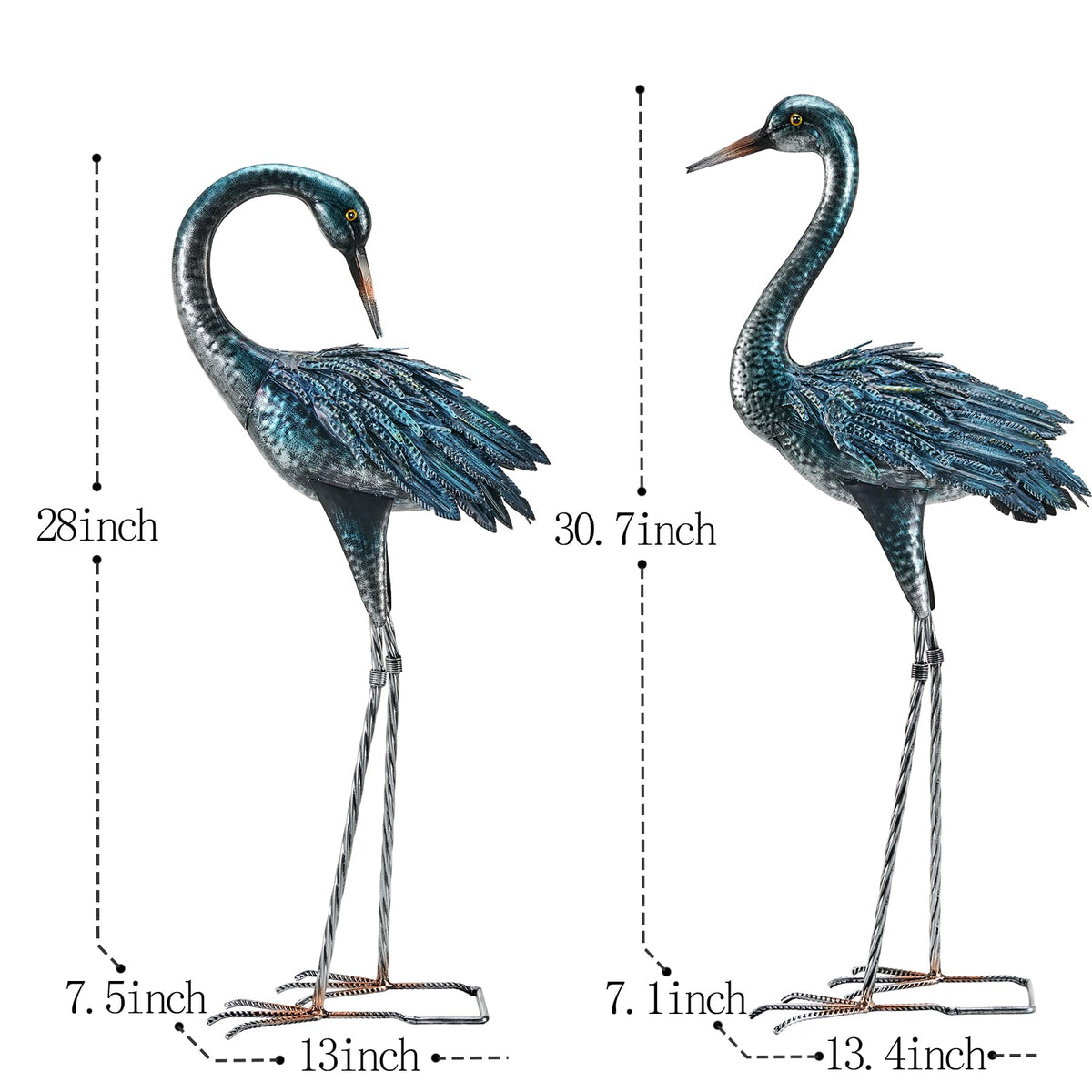 Kircust blue heron preening statue showing detailed finish