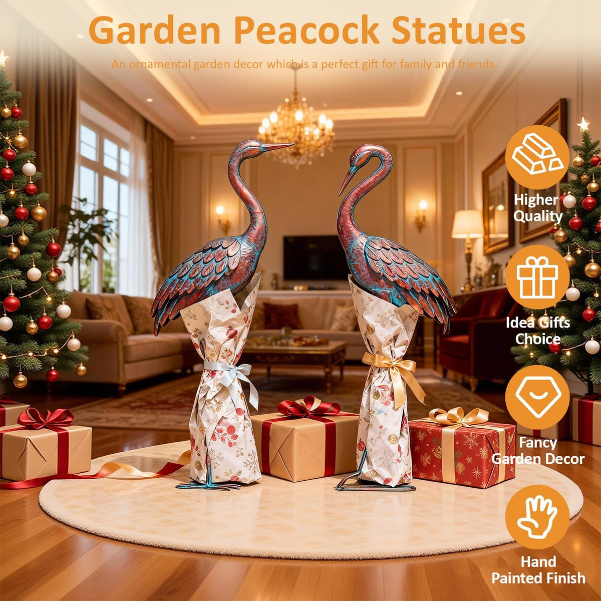 Kircust crane sculpture for patio decor with lifelike presence.