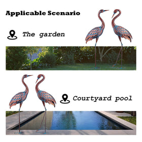Kircust crane statues with easy assembly and ground stake.