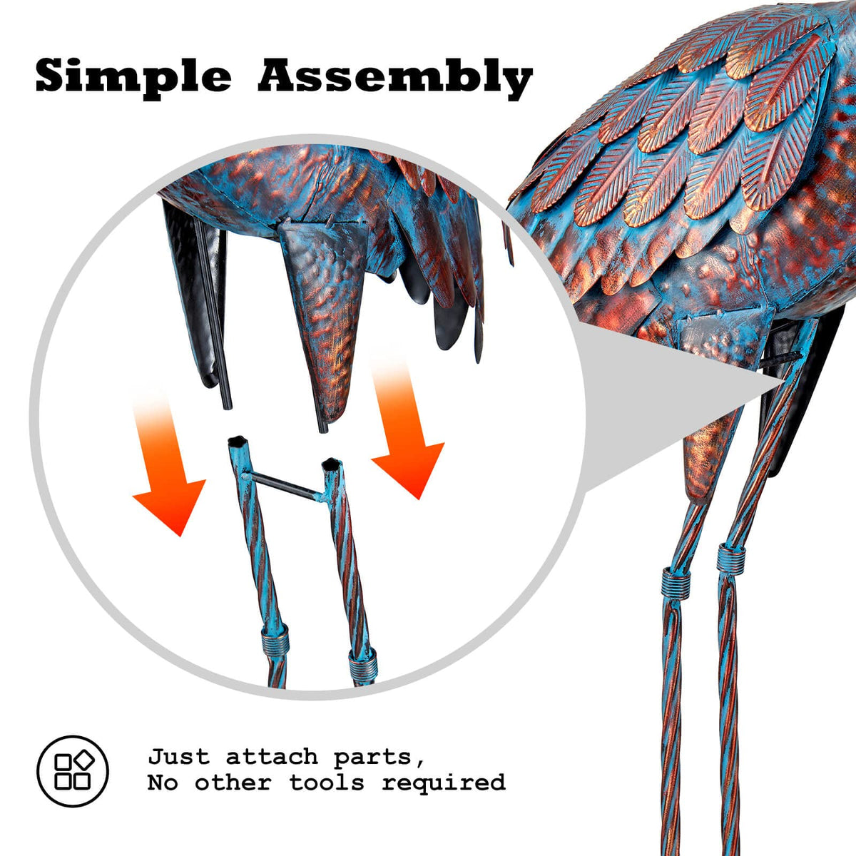 Kircust crane statues designed for stable ground placement.