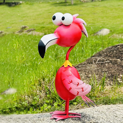 Kircust Flamingo Decor front view enhances curb appeal with vivid color and playful yard charm.