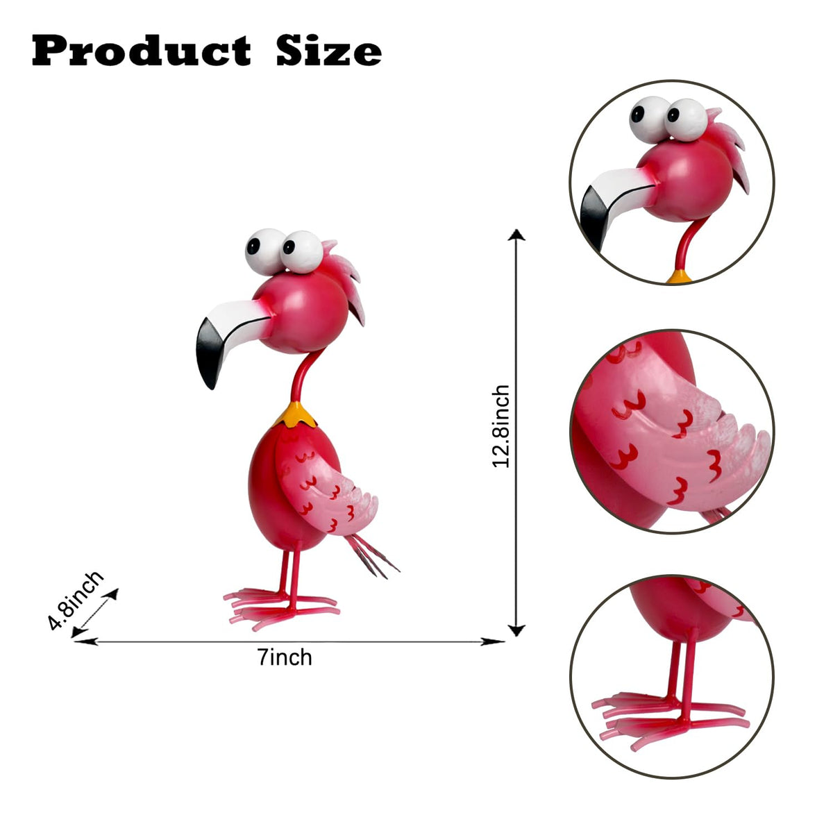 Kircust Flamingo Decor porch entryway ambience with cheerful metal statue.