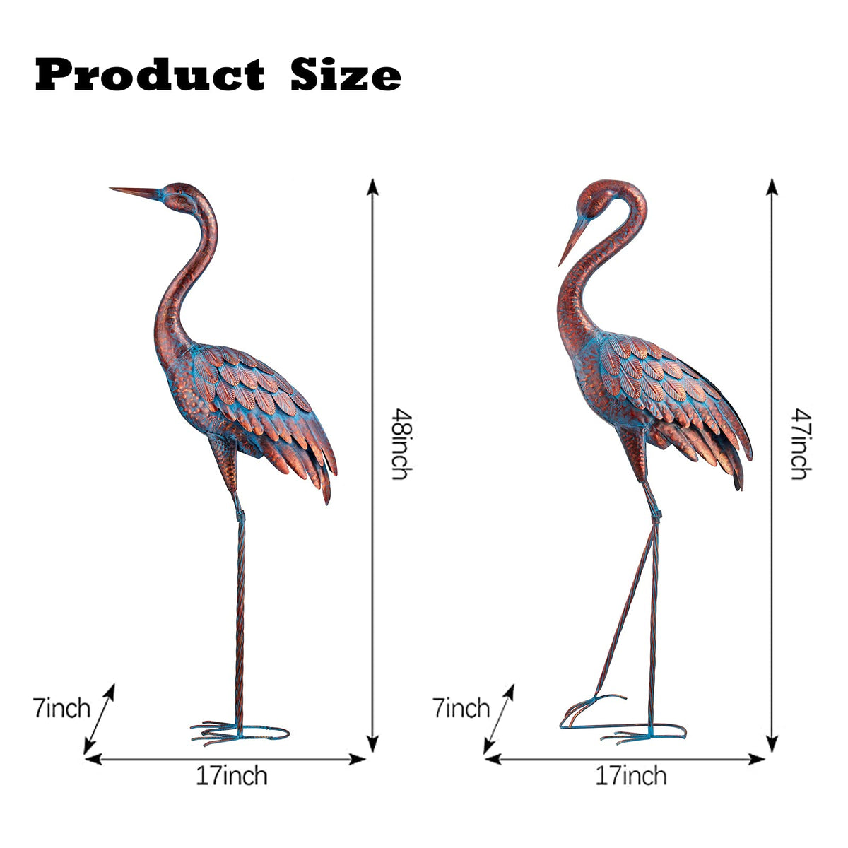 Kircust heron decoy for outdoor yard art around ponds and lawns.