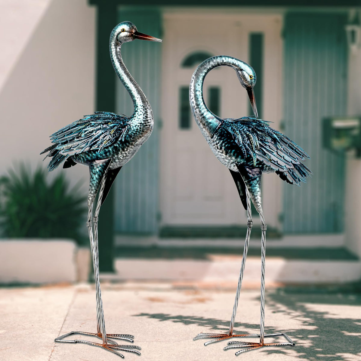 Kircust lawn patio crane statue ornament adding elegance