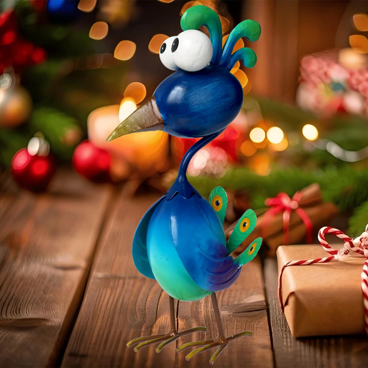 Kircust Peacock decor makes a gift-ready outdoor sculpture.