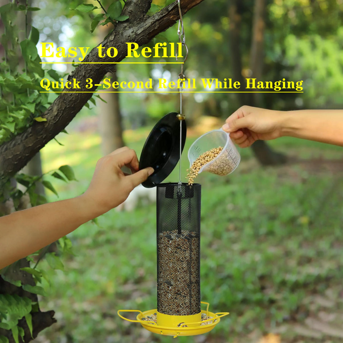 KiRuan Deco metal roof protects seeds from rain, keeping feed dry in any weather.