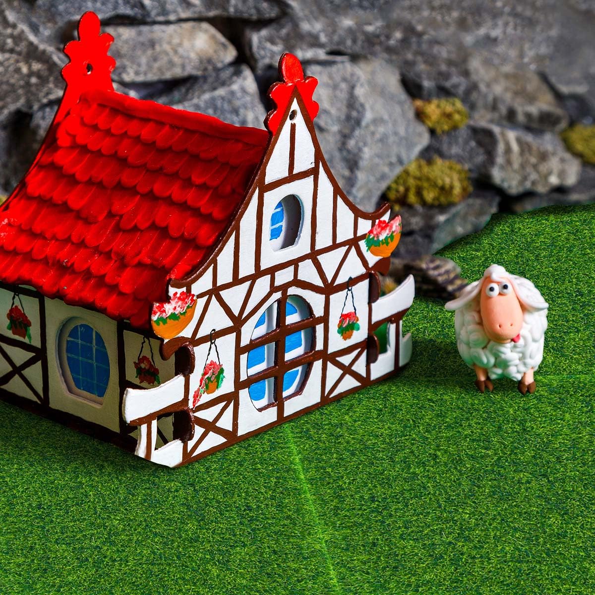 KISEER easy-stick grass tiles, create seamless tiny lawns quickly.