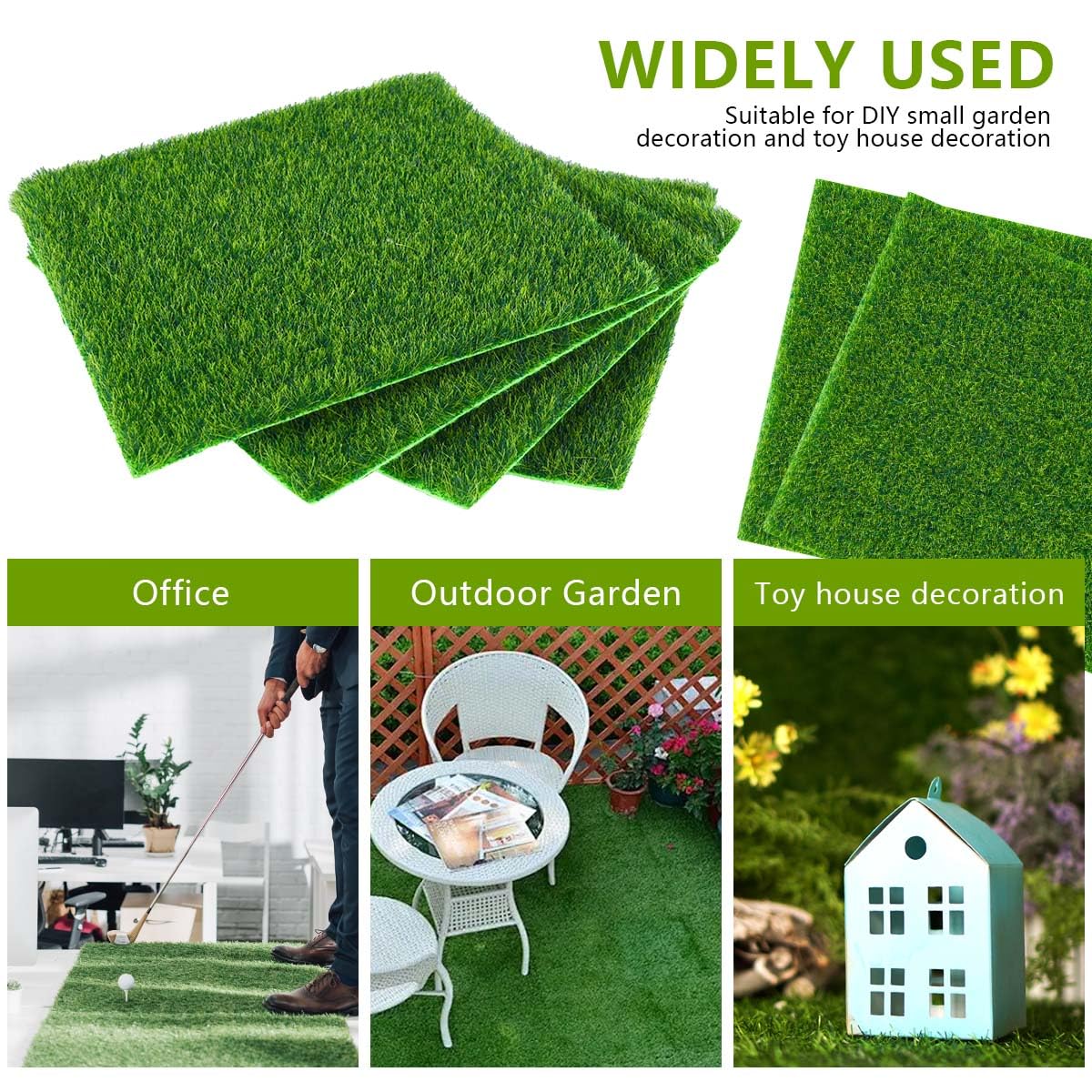 KISEER flat-bottom grass mat, quick adhesion with tape or nails.