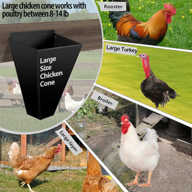 Kisotay large chicken cone top view showing easy cleaning lines
