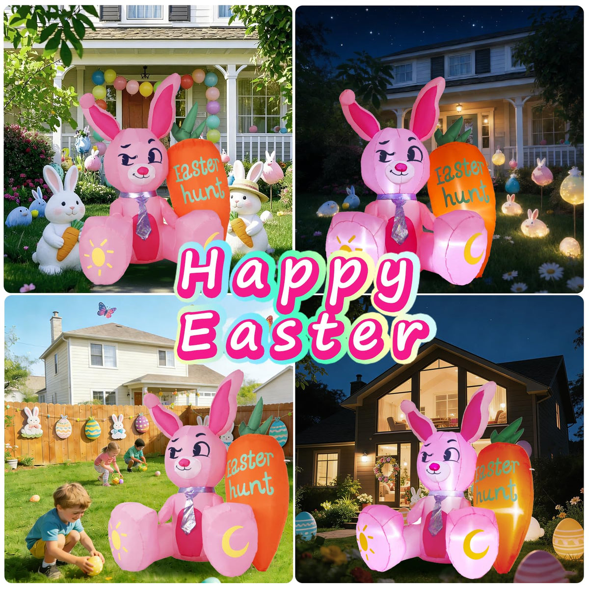 KISSUNY Easter egg hunt party prop creates a festive outdoor scene.