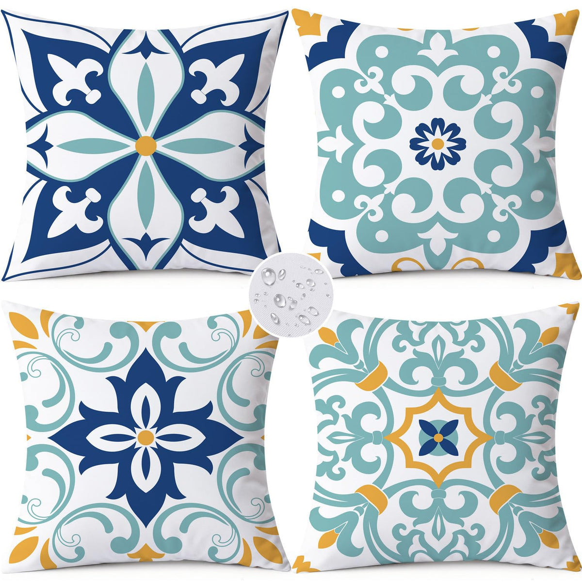 KISVODS outdoor pillow cover with floral boho pattern, protects cushions on patios.