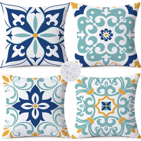 KISVODS outdoor pillow cover with floral boho pattern, protects cushions on patios.