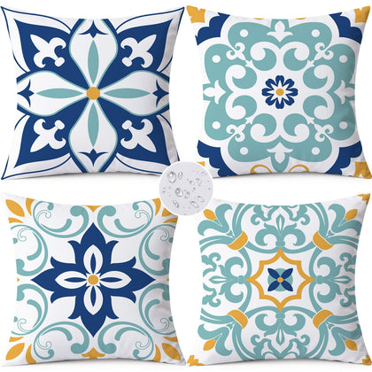 KISVODS outdoor pillow cover with floral boho pattern, protects cushions on patios.