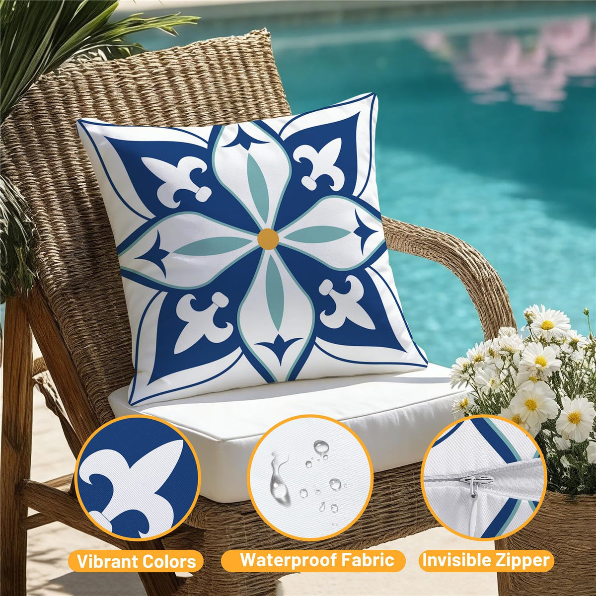 KISVODS floral boho covers suit patio, garden, porch and indoors.