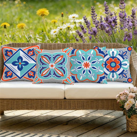 KISVODS boho floral back design adds patio charm and moisture resistance.