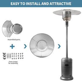 Kisworm aluminum flame-resistant dome keeps weather out and heat focused.