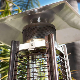 Kisworm Heat Reflector Shield four-sided pyramid shape concentrates heat across the patio area