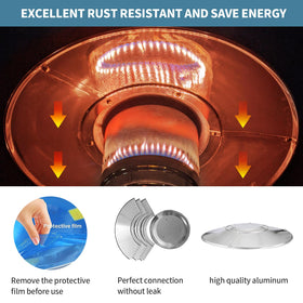 Kisworm mushroom-shaped reflector provides broad heat coverage.