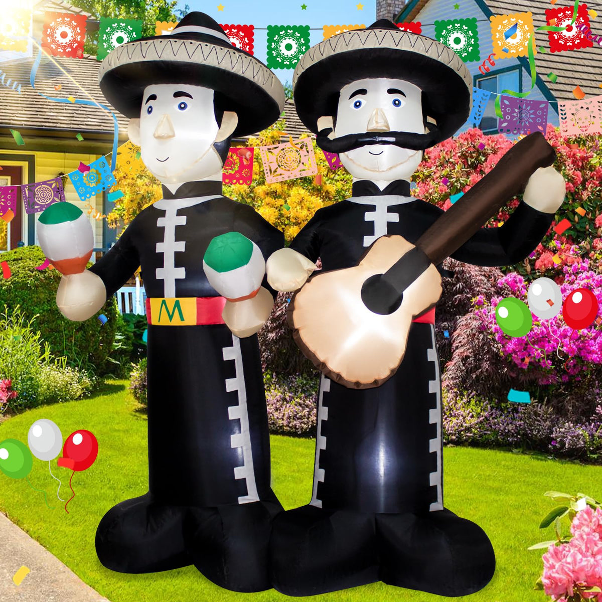 KITBONIS 6ft Mariachi inflatable for outdoor fiestas and indoor celebrations